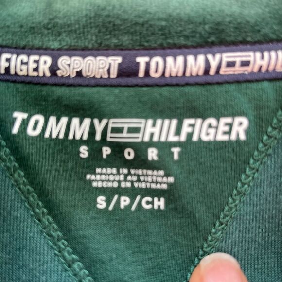 Tommy Hilfiger new tropical green velour, long sleeved, full zipper, sweater, S - Picture 5 of 11